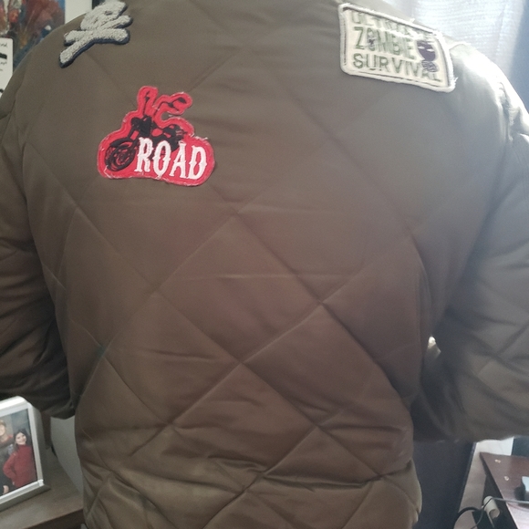 Zara Man Bomber Jacket with Patches - Picture 3 of 5